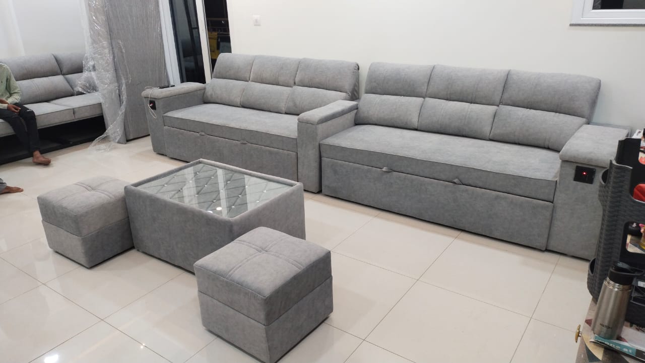 Customizable 3-Seater Neem Wood Sofa| 7-Year Warranty | 6.6 Feet