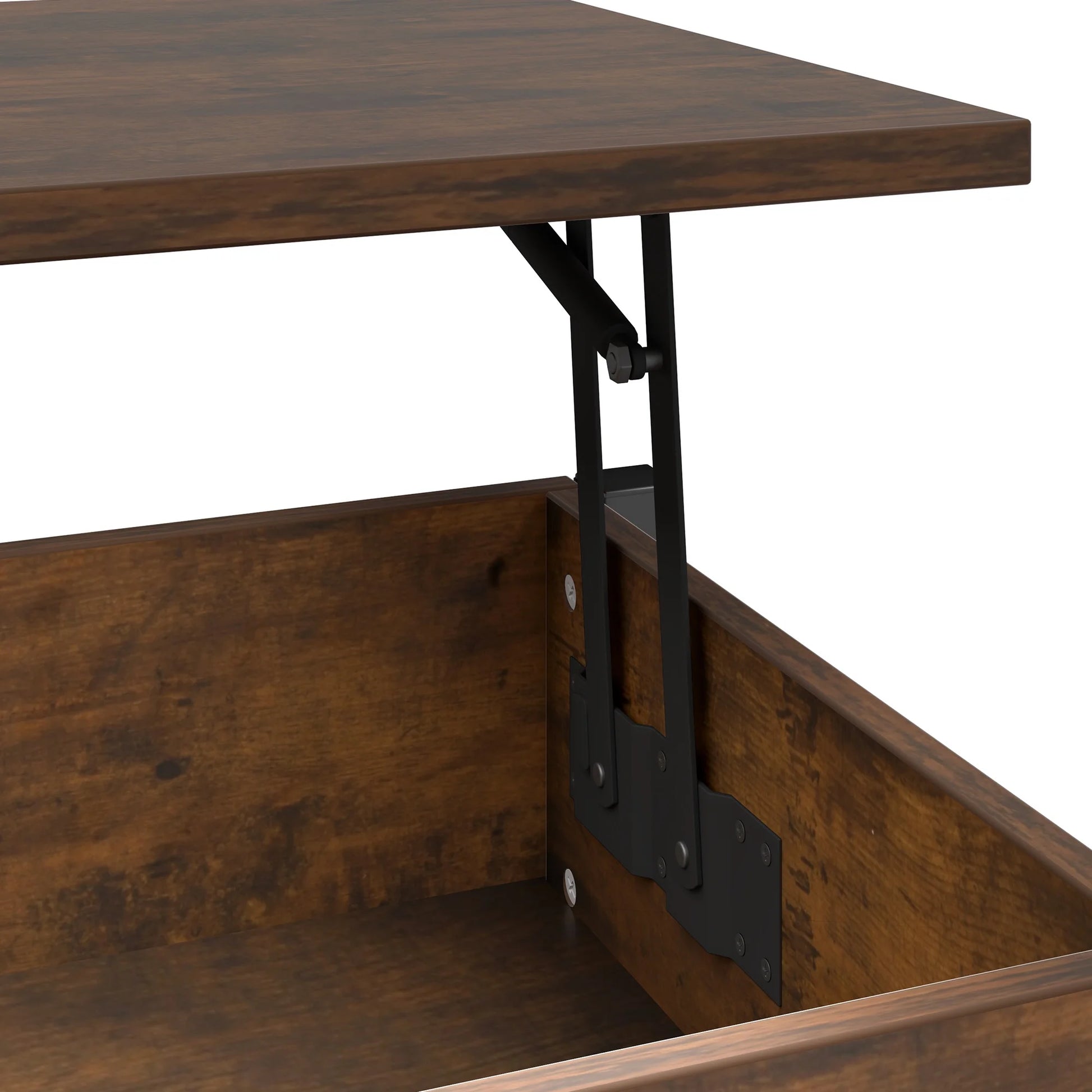 Coffee Table with Storage, Lift-Top Wooden Center Table for Home & Office, Rustic Brown